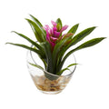 8'' Tropical Bromeliad in Angled Vase Artificial Arrangement