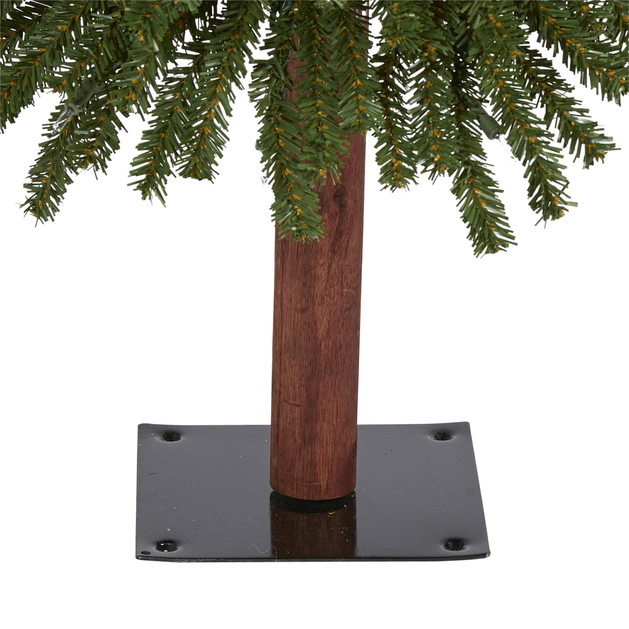 4' Grand Alpine Artificial Christmas Tree with 100 Clear Lights w/Natural Trunk