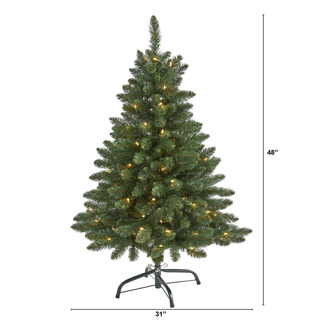 4' Northern Rocky Spruce Artificial Christmas Tree w/ 100 Clear Lights