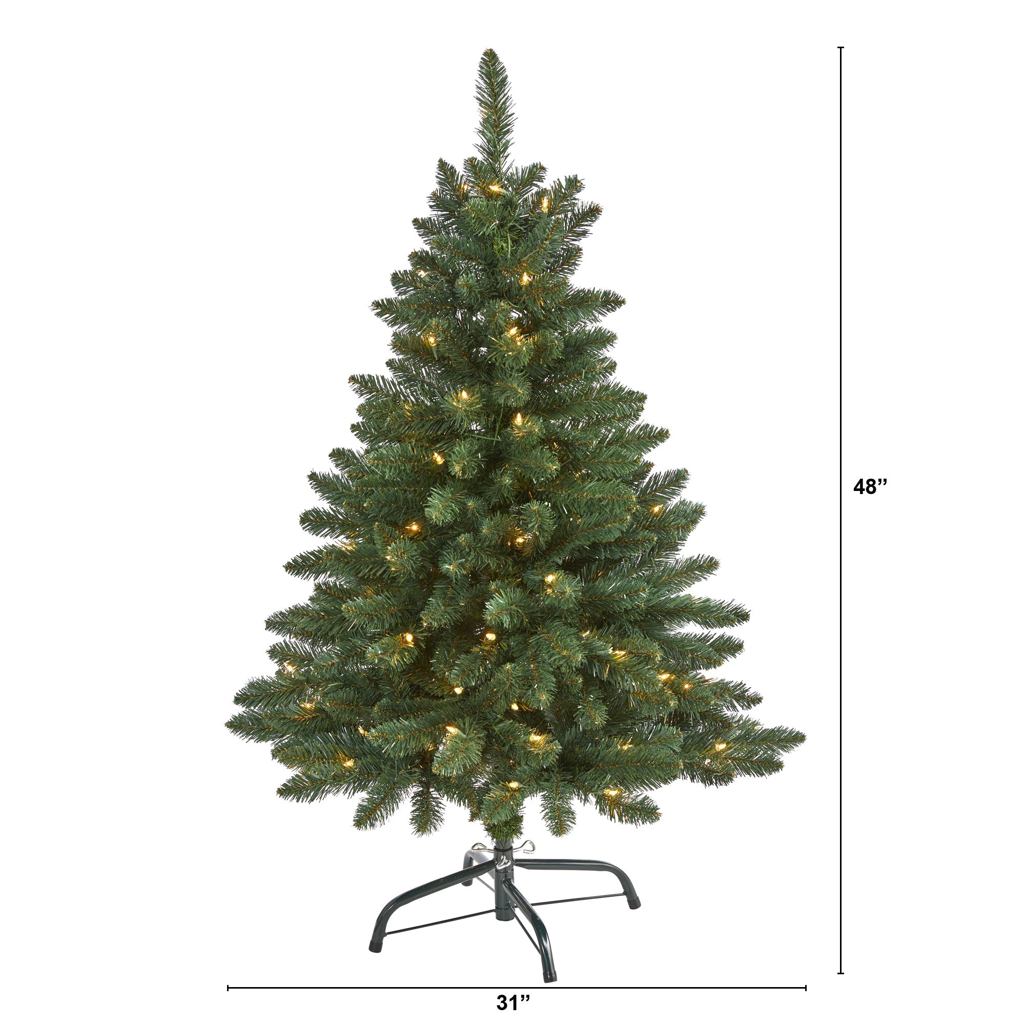 4' Northern Rocky Spruce Artificial Christmas Tree w/ 100 Clear Lights