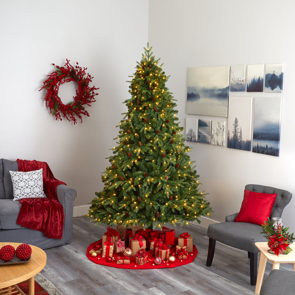 8' Wellington Spruce 'Natural Look' Artificial Christmas Tree w/ 550 Clear LED