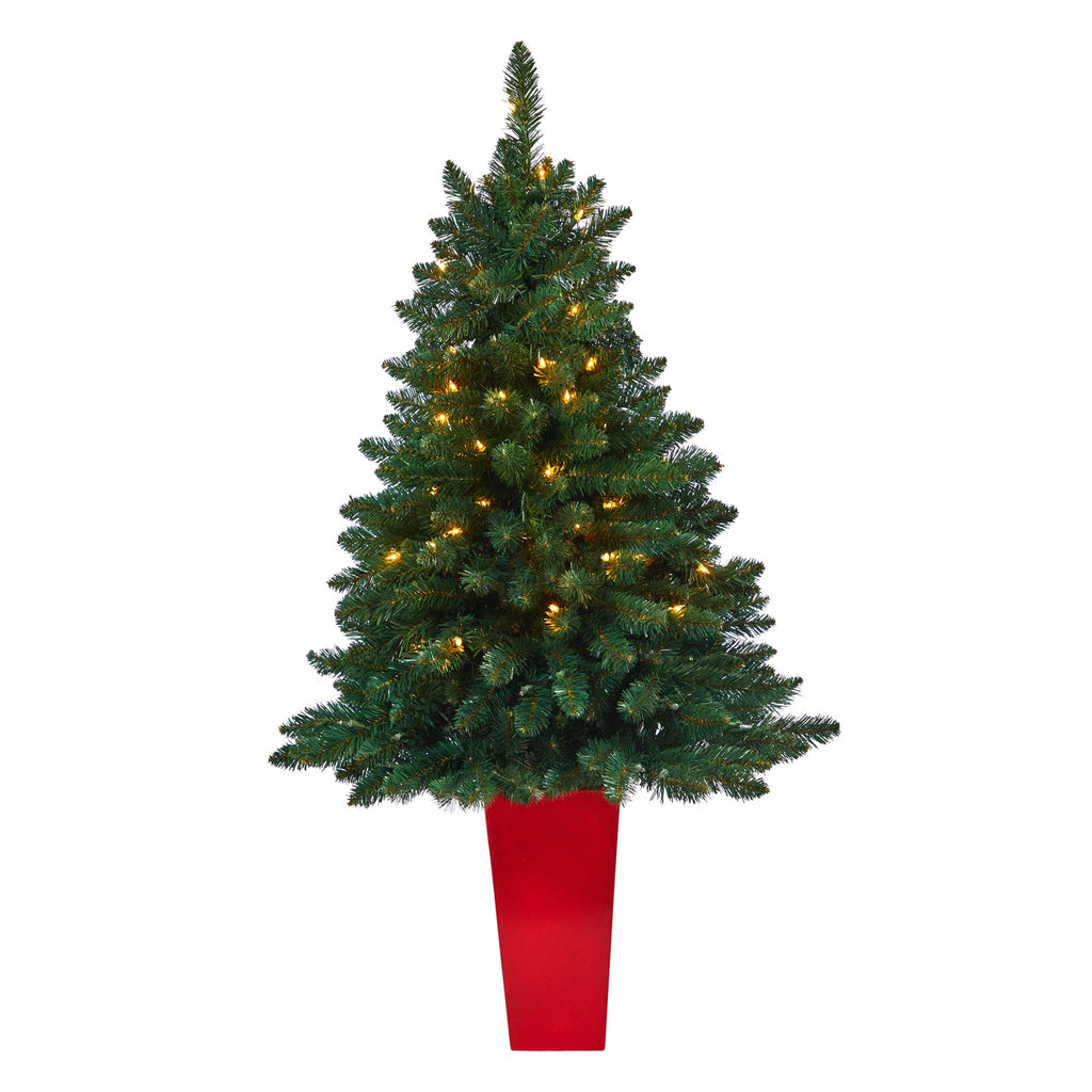 52' Northern Rocky Spruce Artificial Christmas Tree w/ 100 Clear Lights