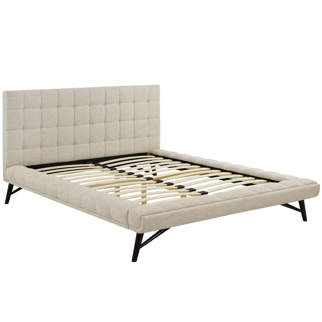 Julia Biscuit Tufted Upholstered Fabric Queen Platform Bed by Modway