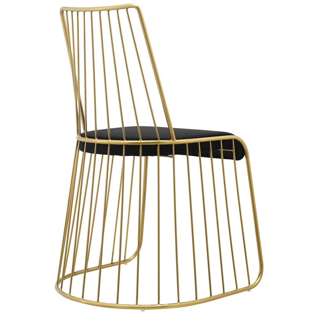 Rivulet Gold Stainless Steel Performance Velvet Dining Chair by Modway