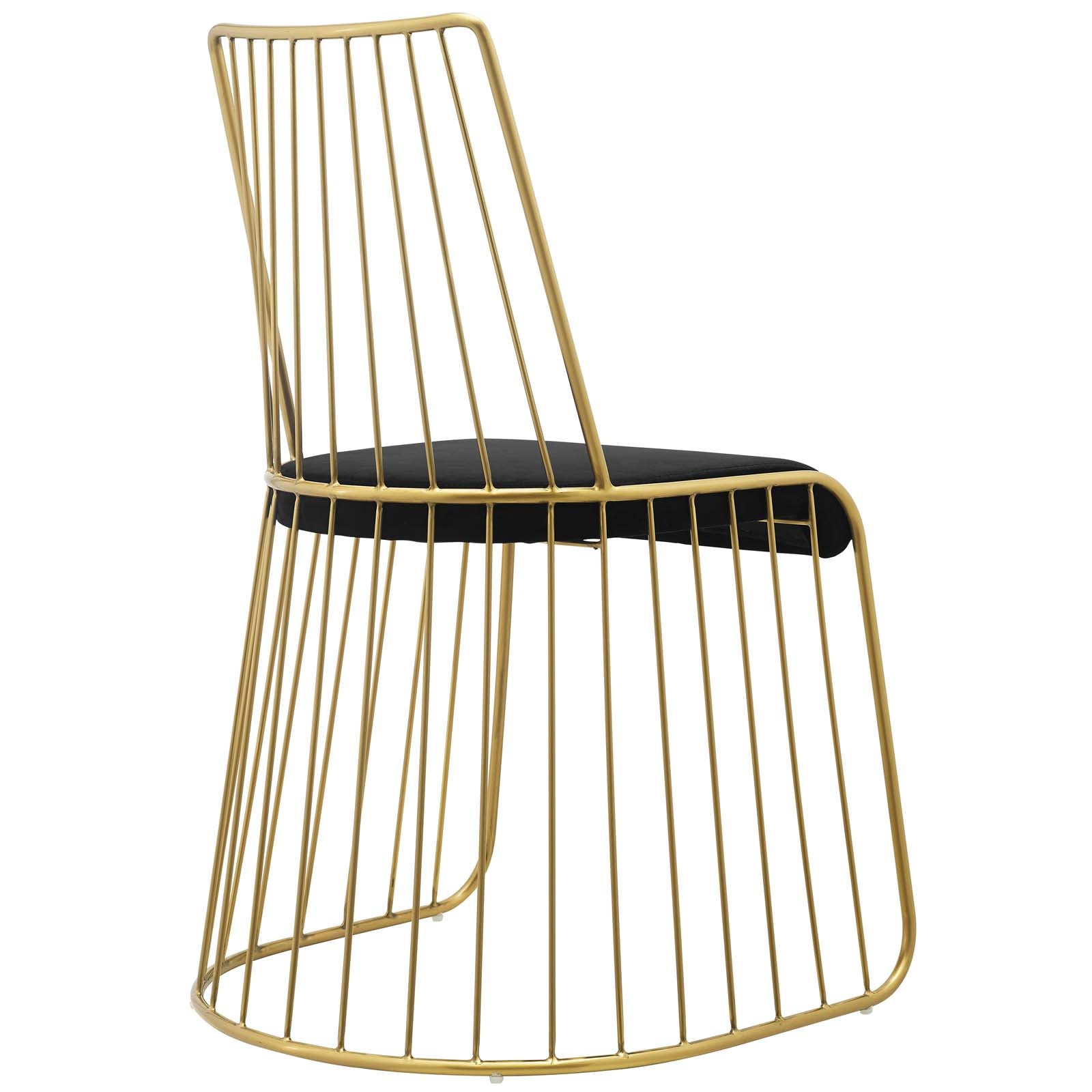 Rivulet Gold Stainless Steel Performance Velvet Dining Chair by Modway