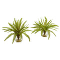 8"  Fern Artificial Plant in Vase (Set of 2)