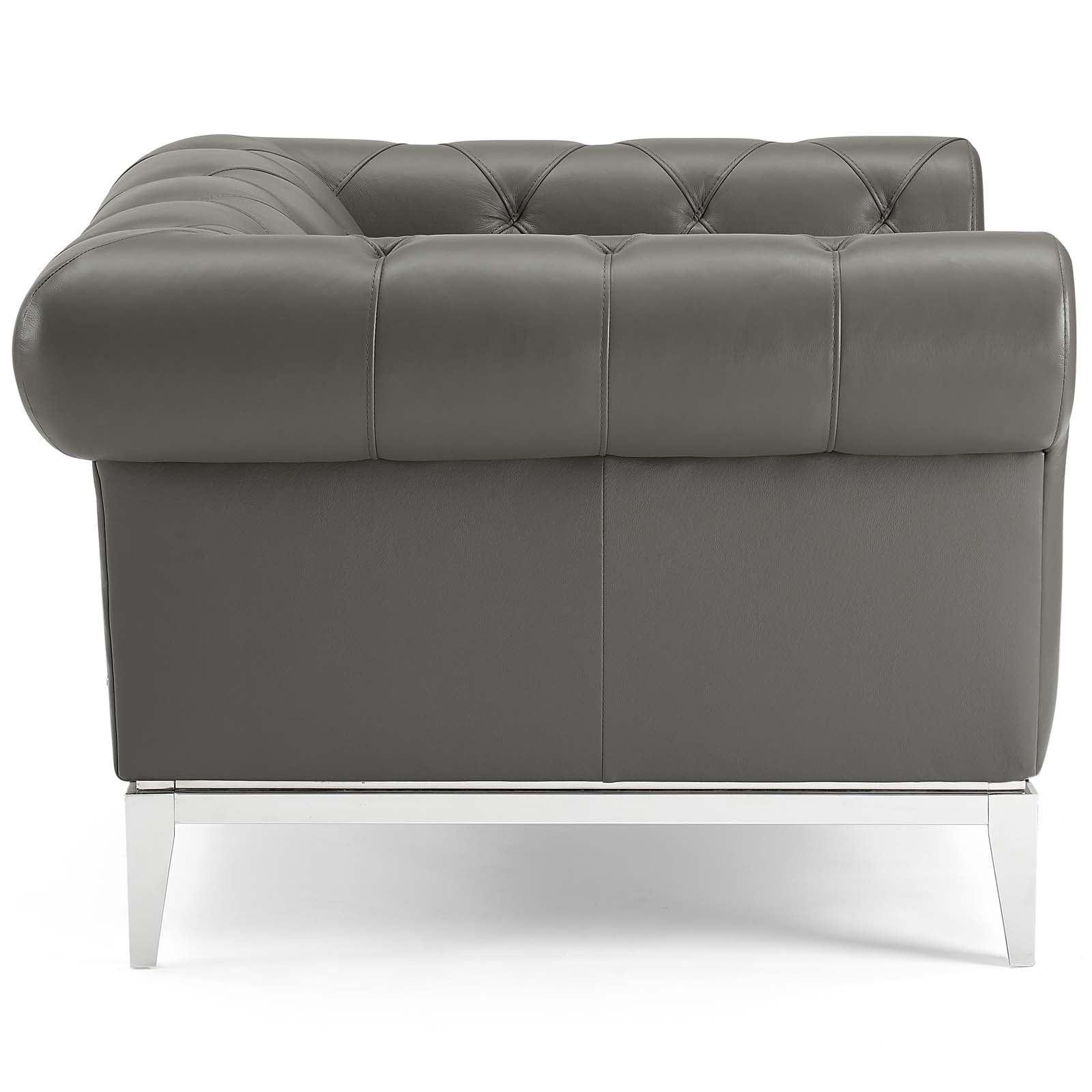 Idyll Tufted Button Upholstered Leather Chesterfield Armchair by Modway