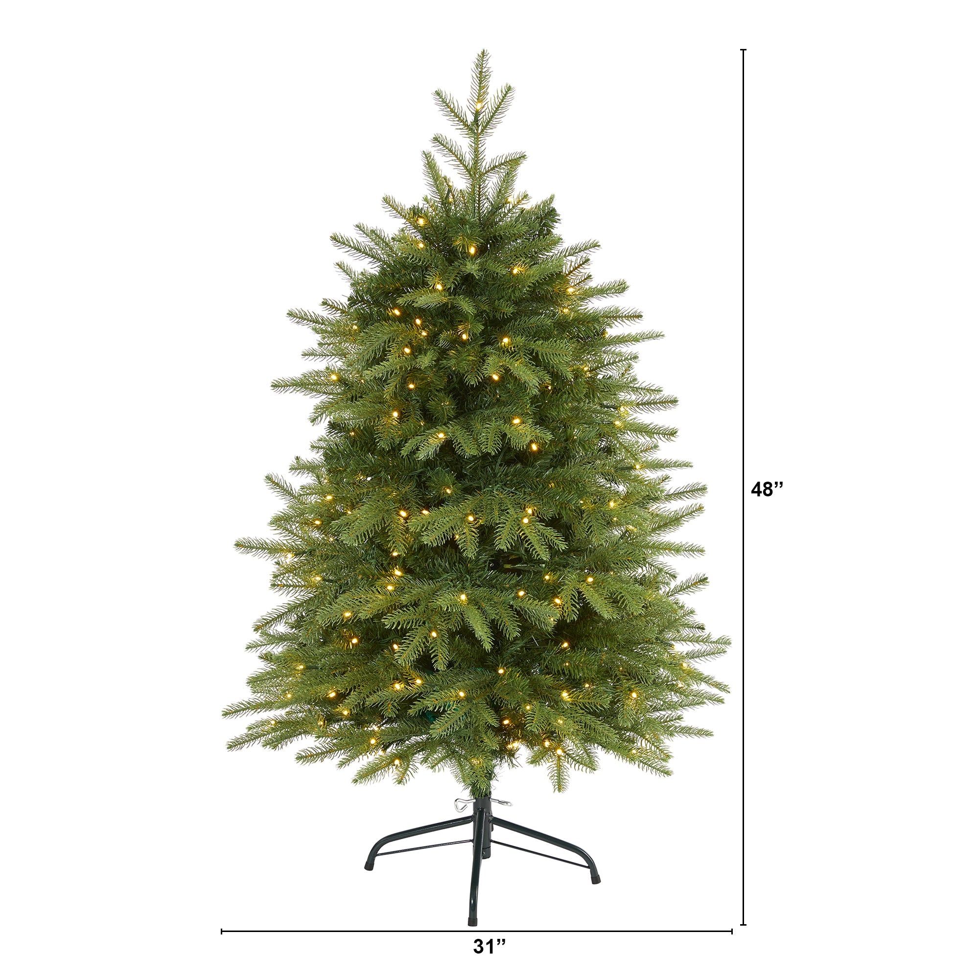 4' Vancouver Fir 'Natural Look' Artificial Christmas Tree w/ 250 Clear LED Light
