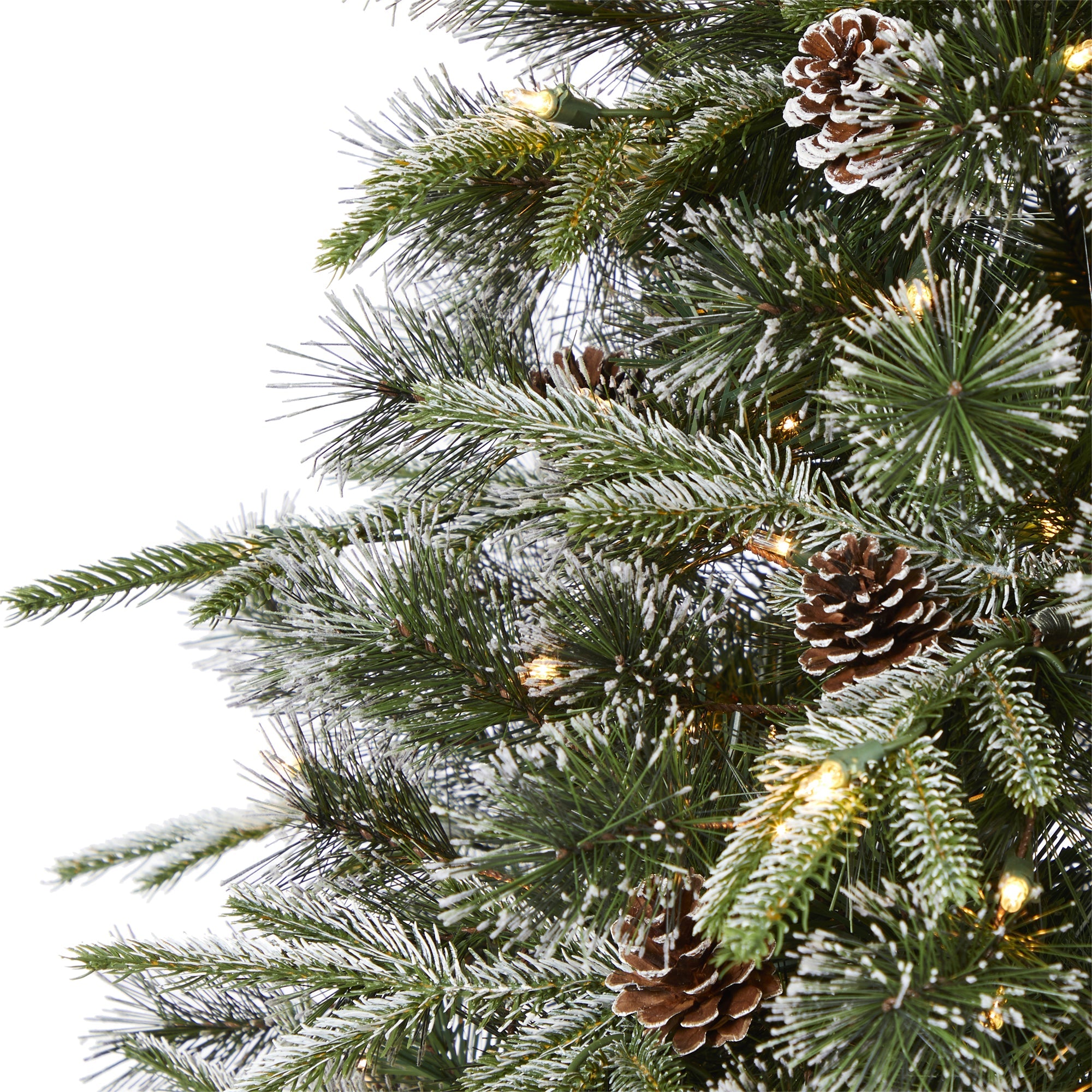 7.5' Snowed Tipped Clermont Mixed Pine Artificial Christmas Tree