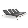 Savannah Outdoor Patio Mesh Chaise Lounge Set of 4 by Modway