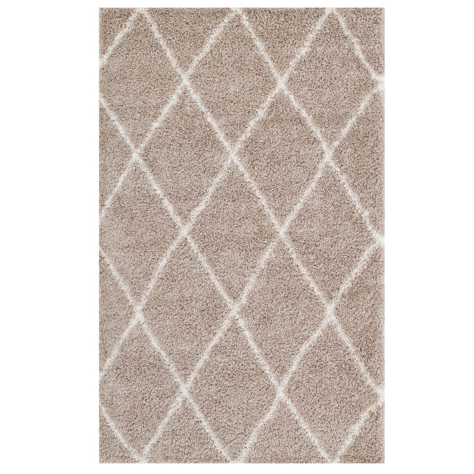 Toryn Diamond Lattice 5x8 Shag Area Rug by Modway