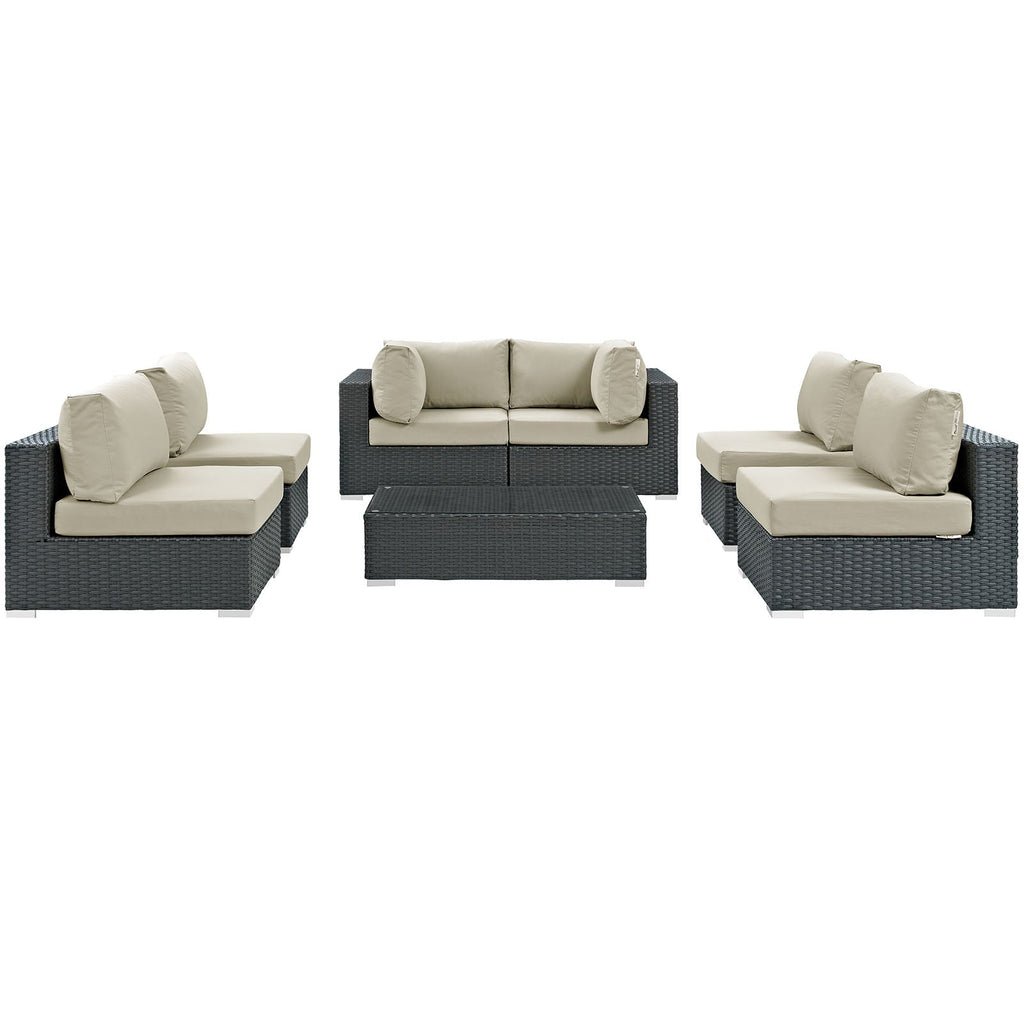 Sojourn 7 Piece Outdoor Patio Sunbrella¨ Sectional Set by Modway