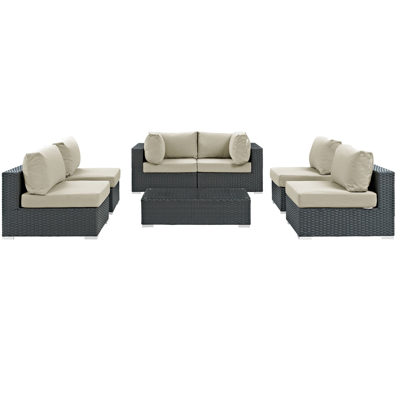 Sojourn 7 Piece Outdoor Patio Sunbrella¨ Sectional Set by Modway