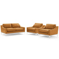Harness 3 Piece Stainless Steel Base Leather Set by Modway