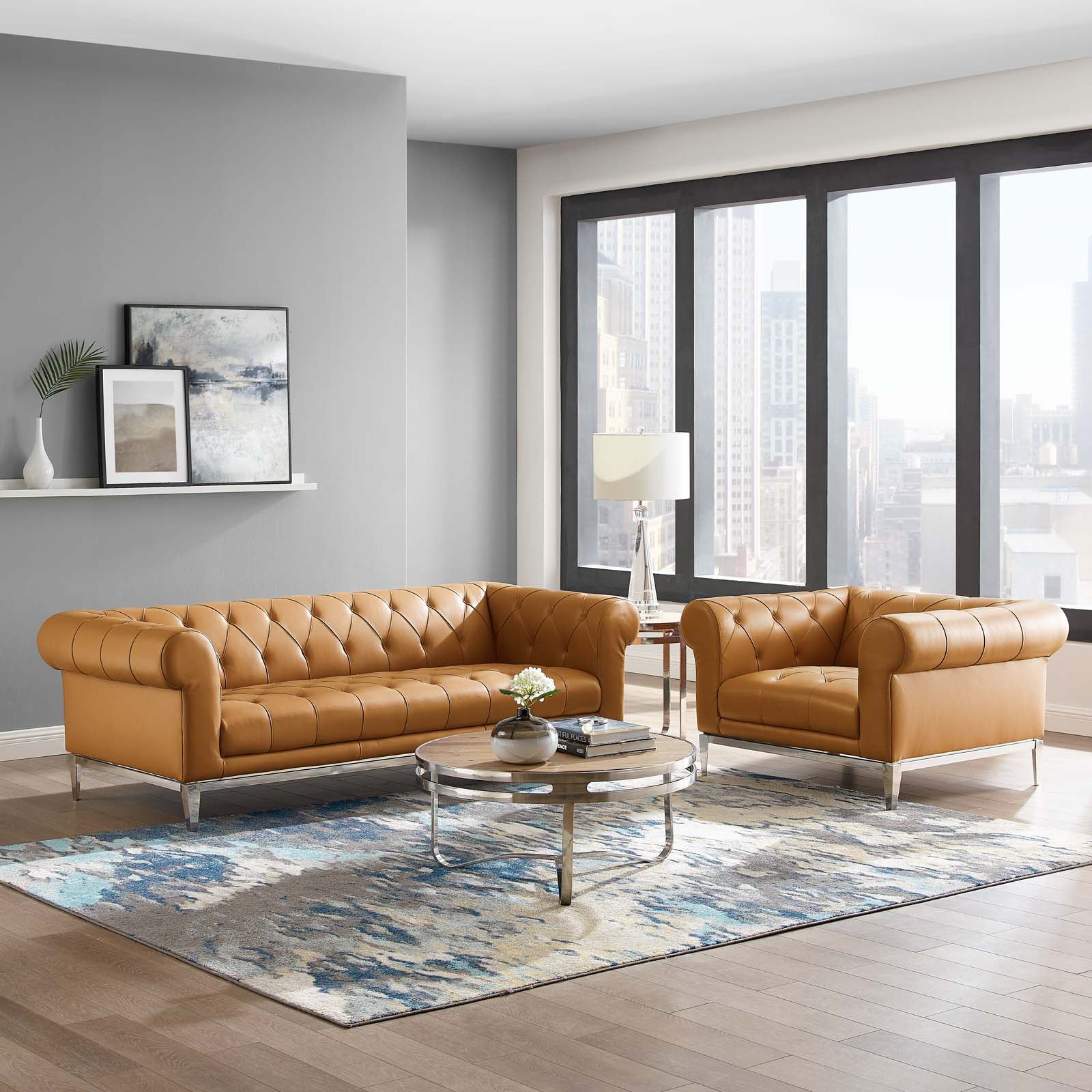 Idyll Tufted Sofa and Armchair Set