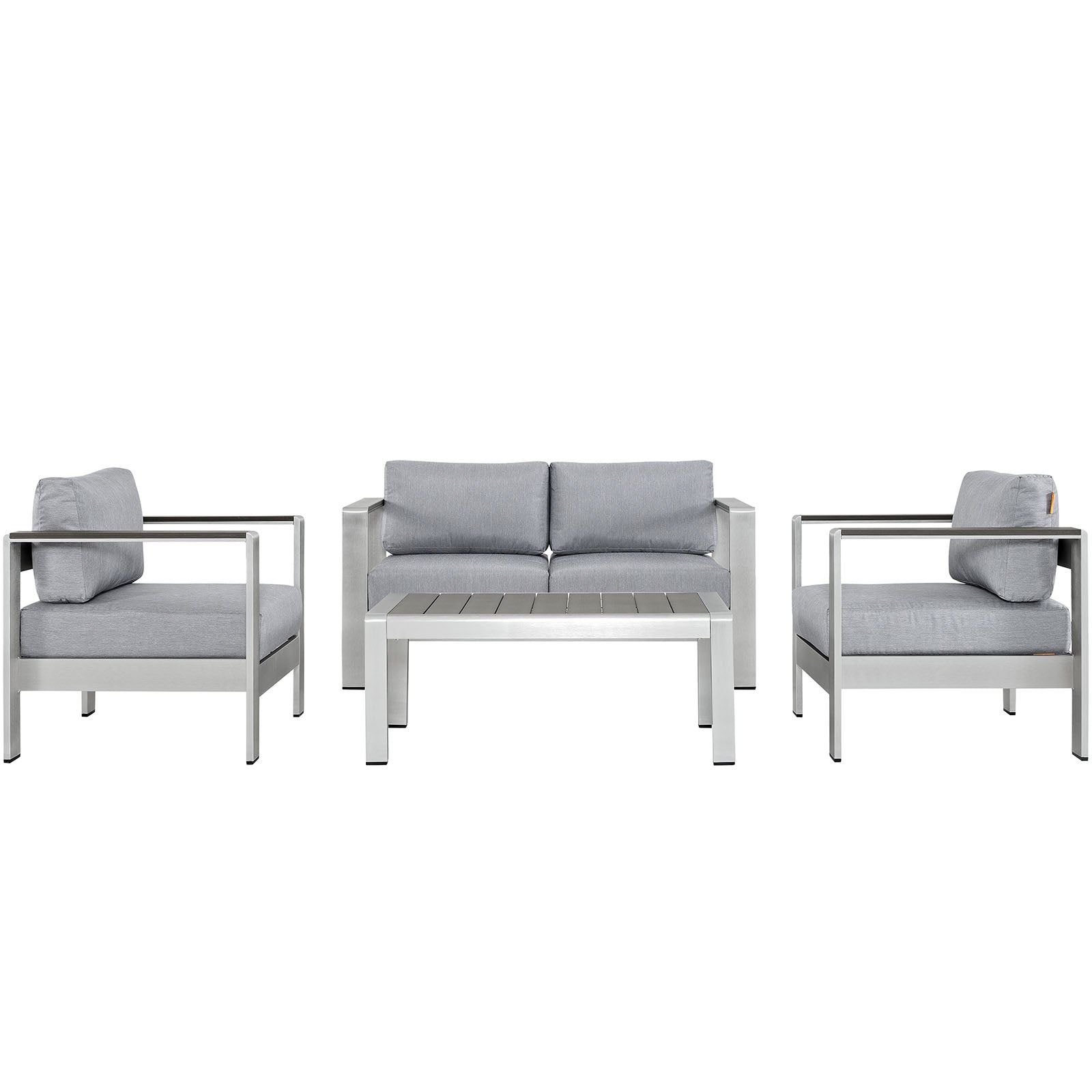 Shore 4 Piece Outdoor Patio Aluminum Sectional Sofa Set by Modway