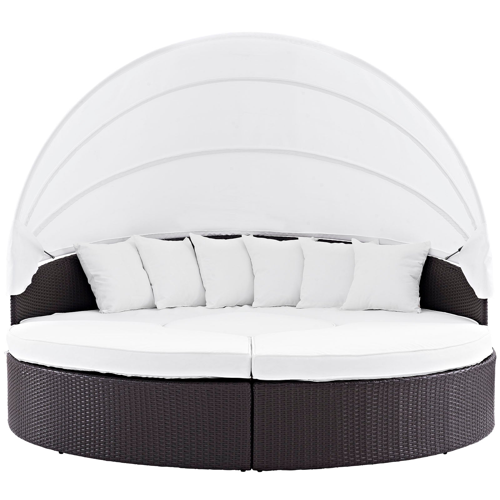Quest Outdoor Patio Wicker Rattan Canopy Sectional Daybed by Modway