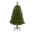 4' Virginia Fir Artificial Christmas Tree w/ 100 Clear Lights & 223 Bendable