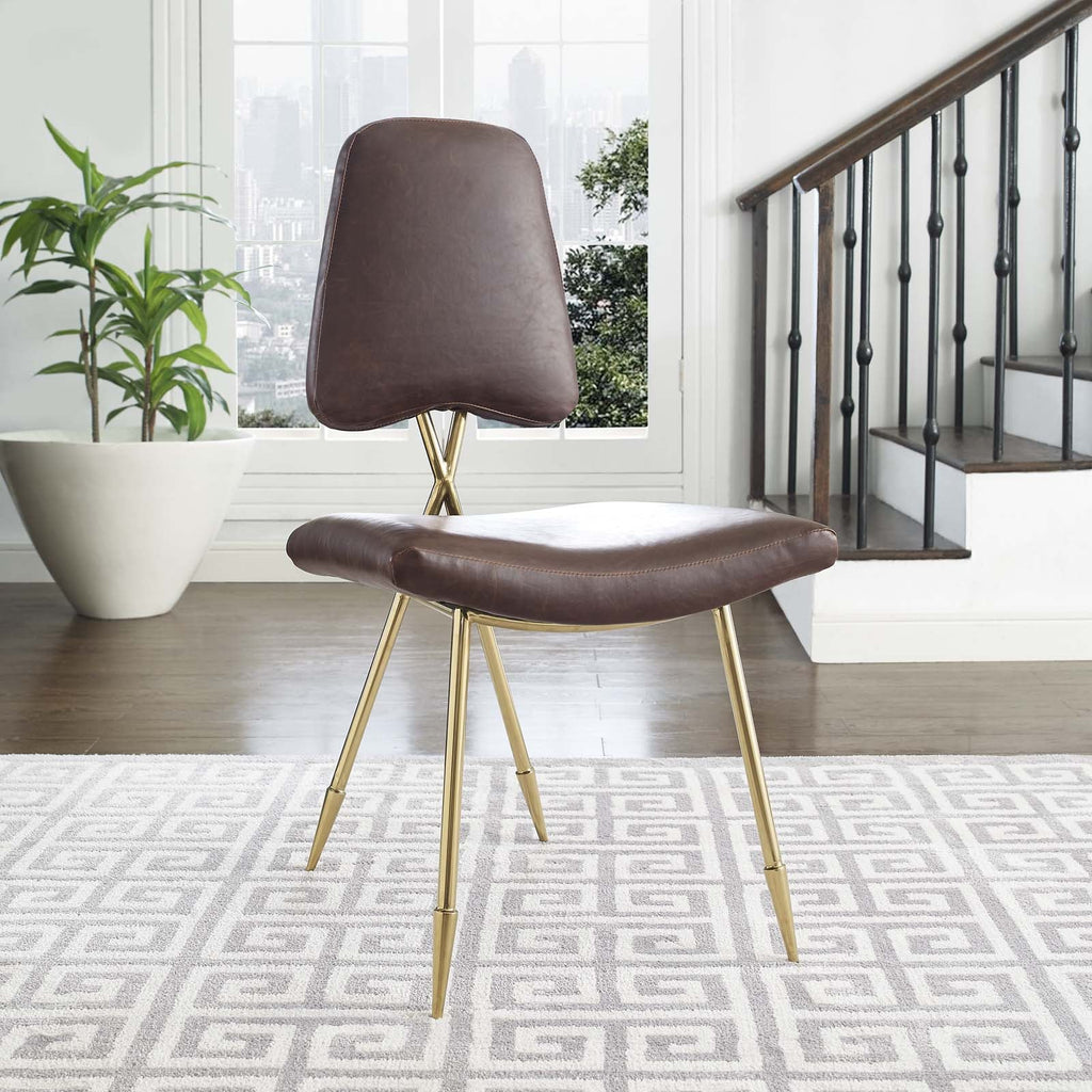 Ponder Antique Faux Leather Dining Side Chair by Modway