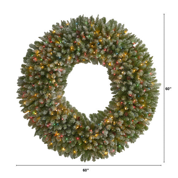 5' Giant Flocked Artificial Christmas with 280 Multicolored Lights