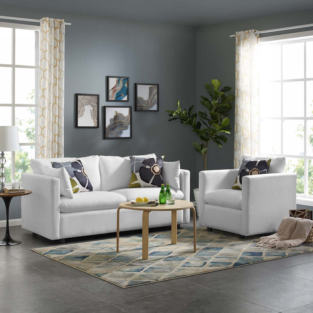 Activate Upholstered Fabric Sofa and Armchair Set by Modway