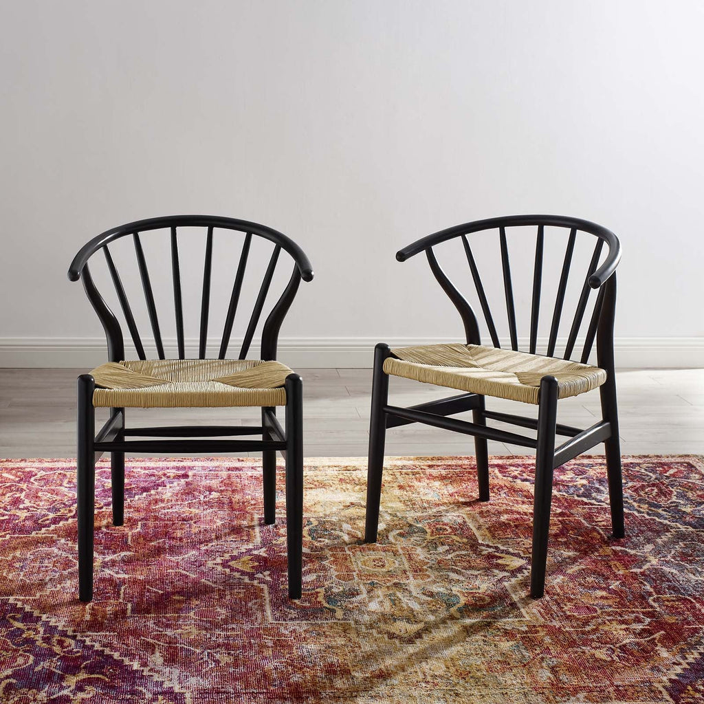 Flourish Spindle Wood Dining Side Chair Set of 2 by Modway