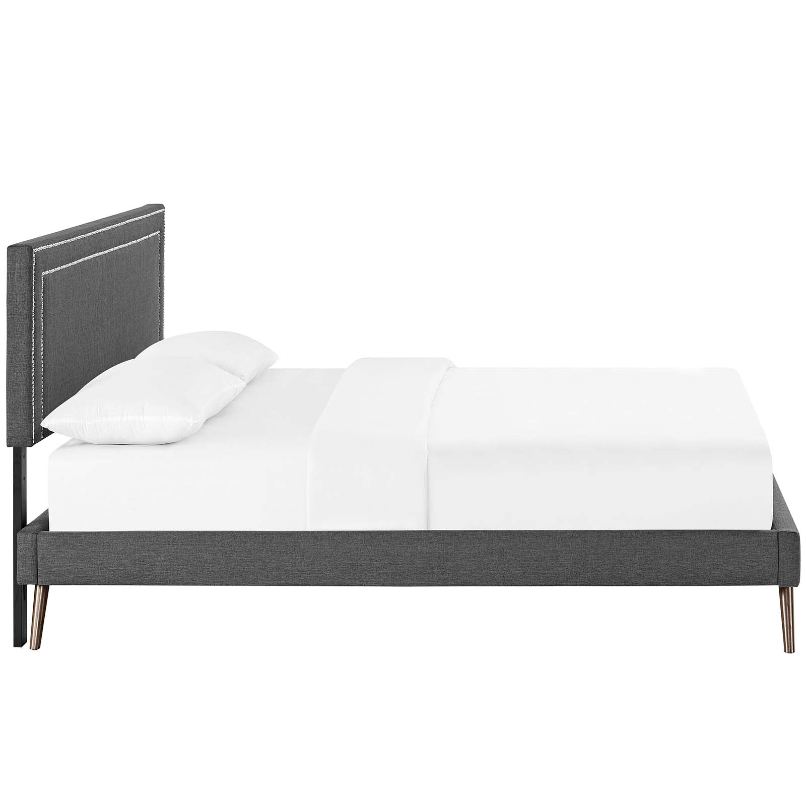 Virginia Fabric Queen Platform Bed with Round Splayed Legs by Modway