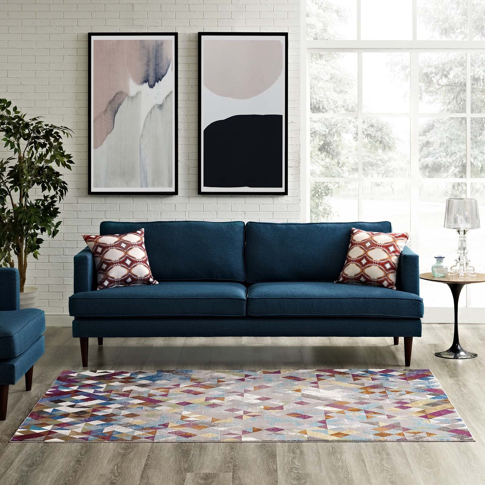 Lavendula Triangle Mosaic 5x8 Area Rug by Modway