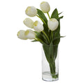 Tulip Artificial Arrangement in Cylinder Vase