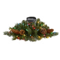 16" Flocked and Glittered Artificial Christmas Pine Candelabrum