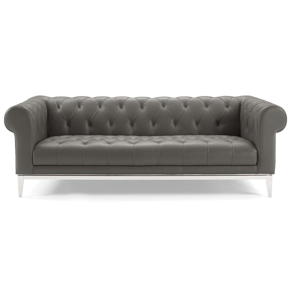 Idyll Tufted Button Upholstered Leather Chesterfield Sofa by Modway