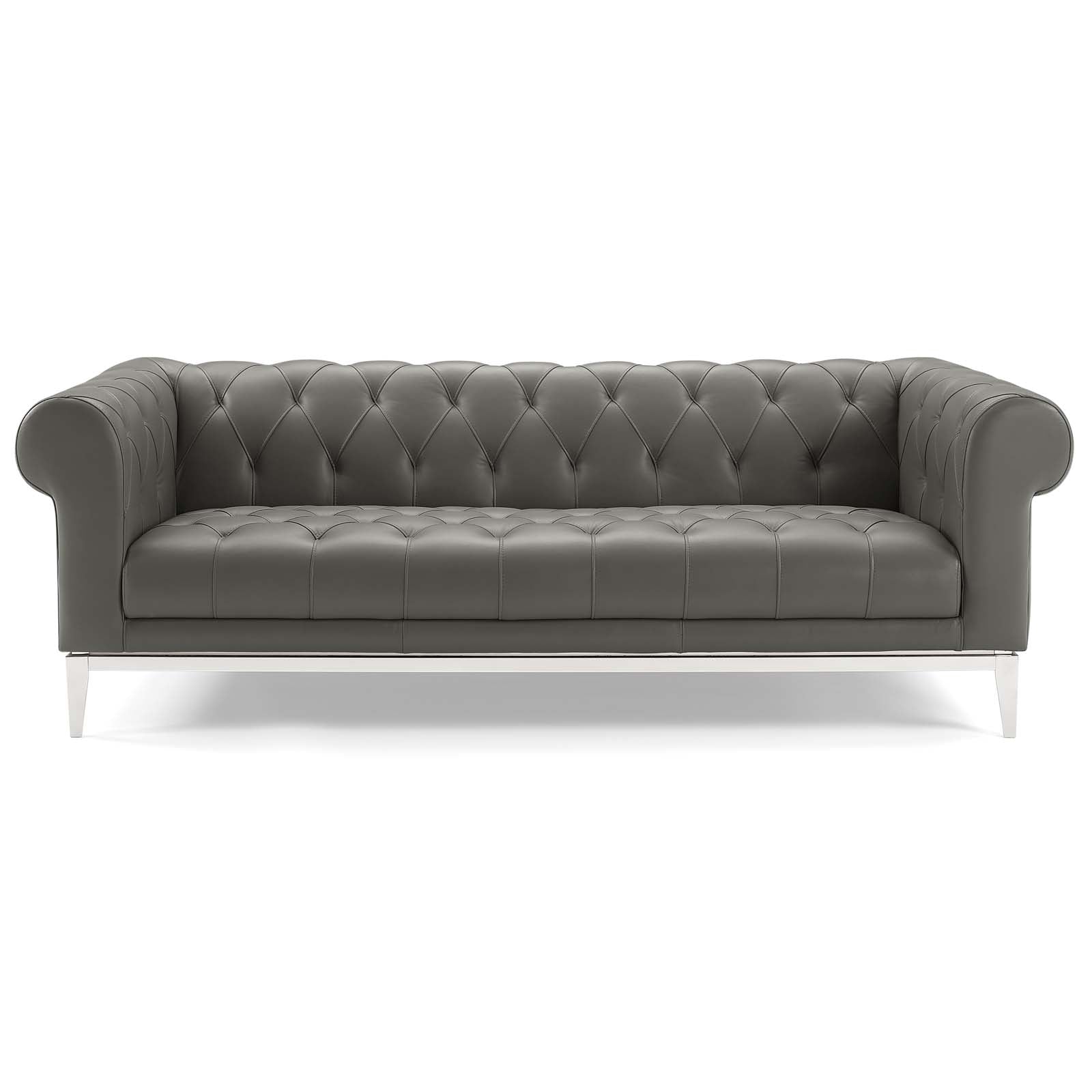 Idyll Tufted Button Upholstered Leather Chesterfield Sofa by Modway
