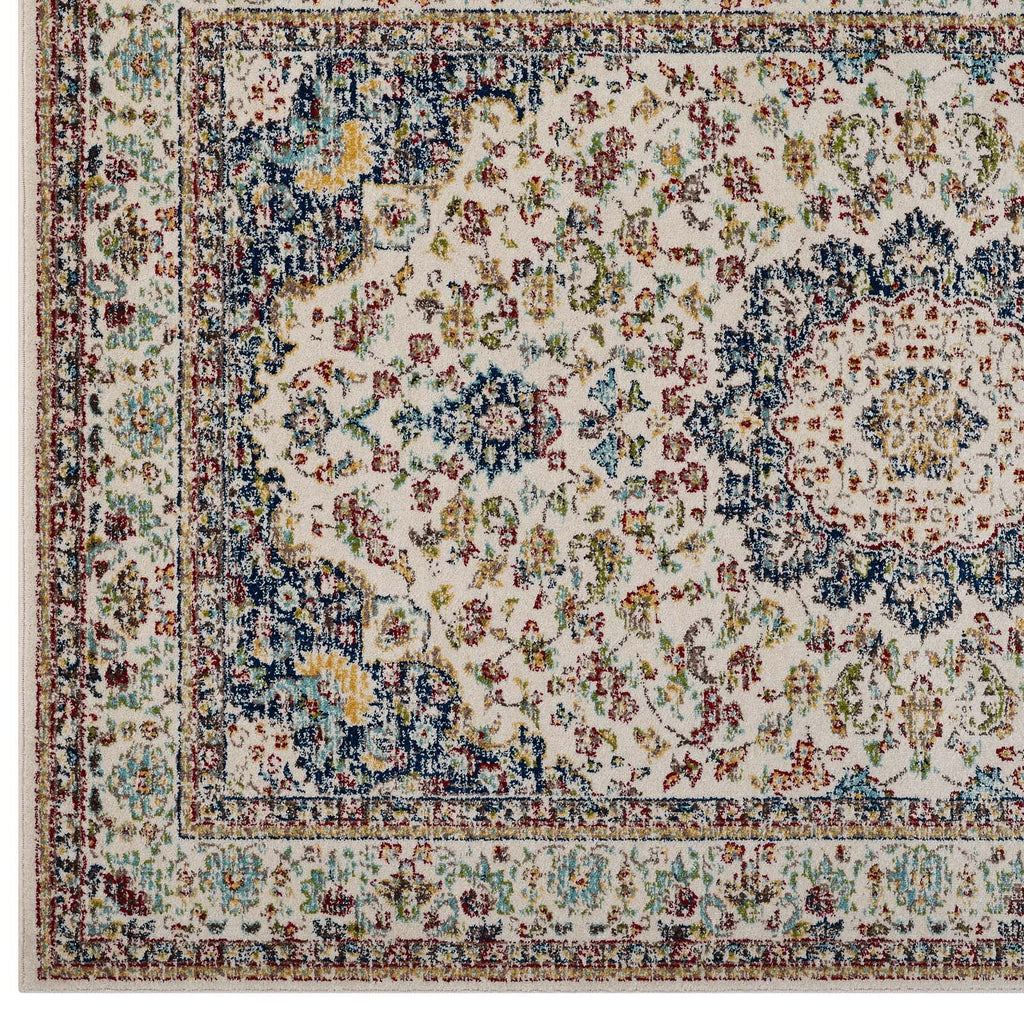 Meryam Distressed Vintage Medallion 5x8 Area Rug by Modway