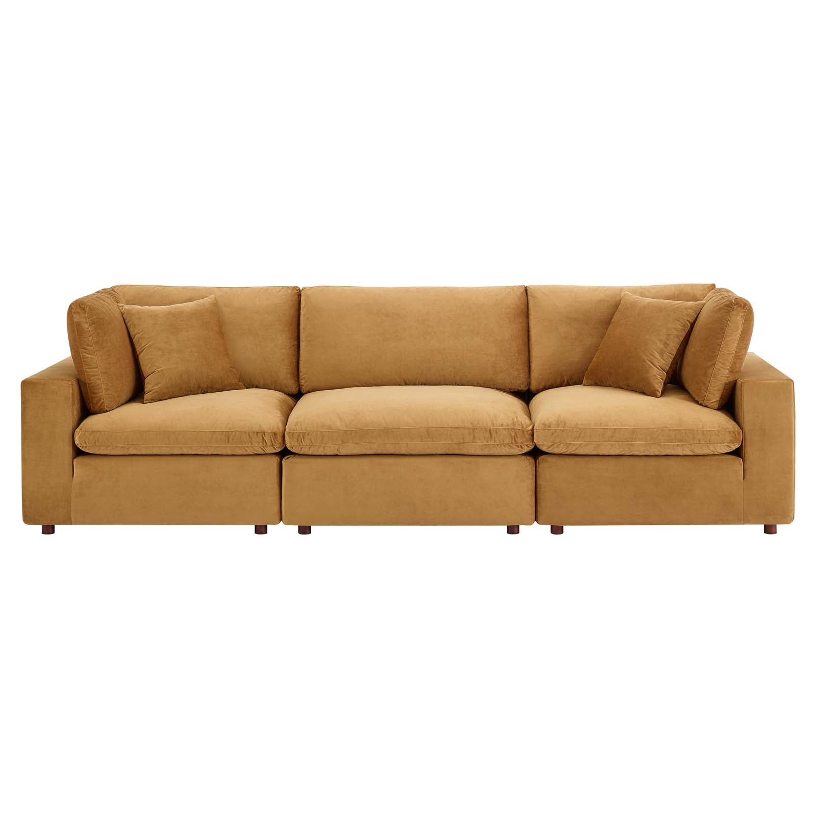 Commix Down Filled Overstuffed Performance Velvet 3-Seater Sofa by Modway
