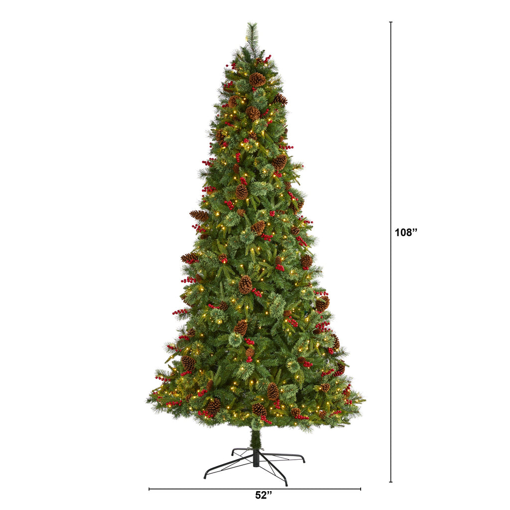 9' Norway Mixed Pine Artificial Christmas Tree w/ 650 Clear LED Lights