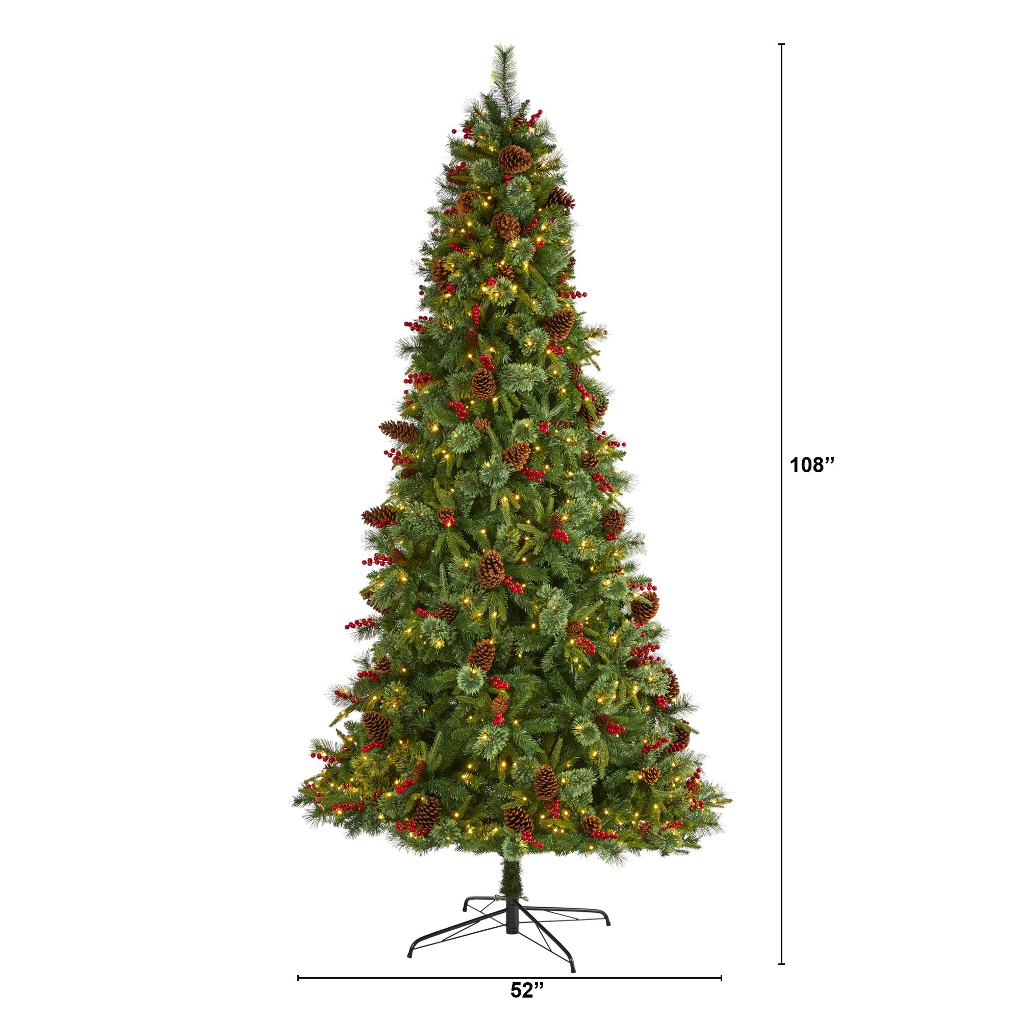 9' Norway Mixed Pine Artificial Christmas Tree w/ 650 Clear LED Lights