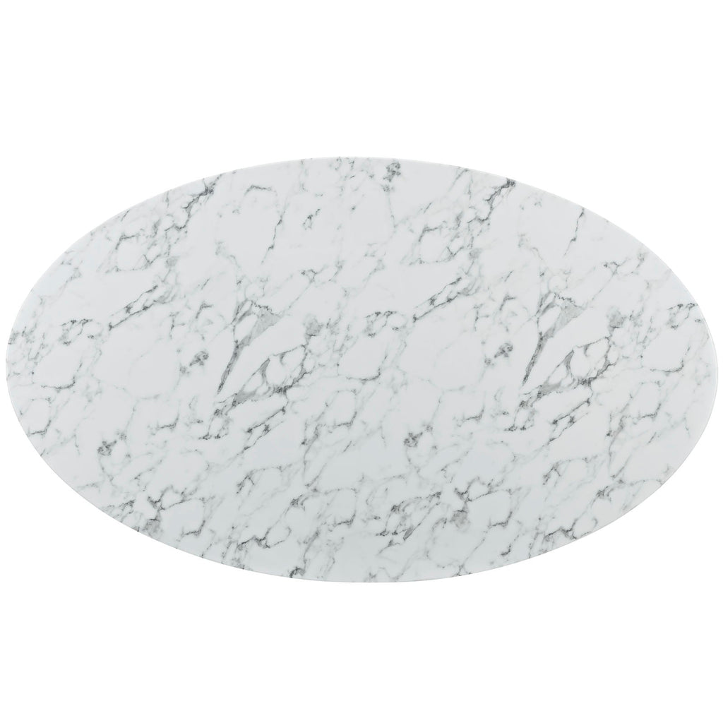 Lippa 78" Oval Faux Marble Dining Table by Modway