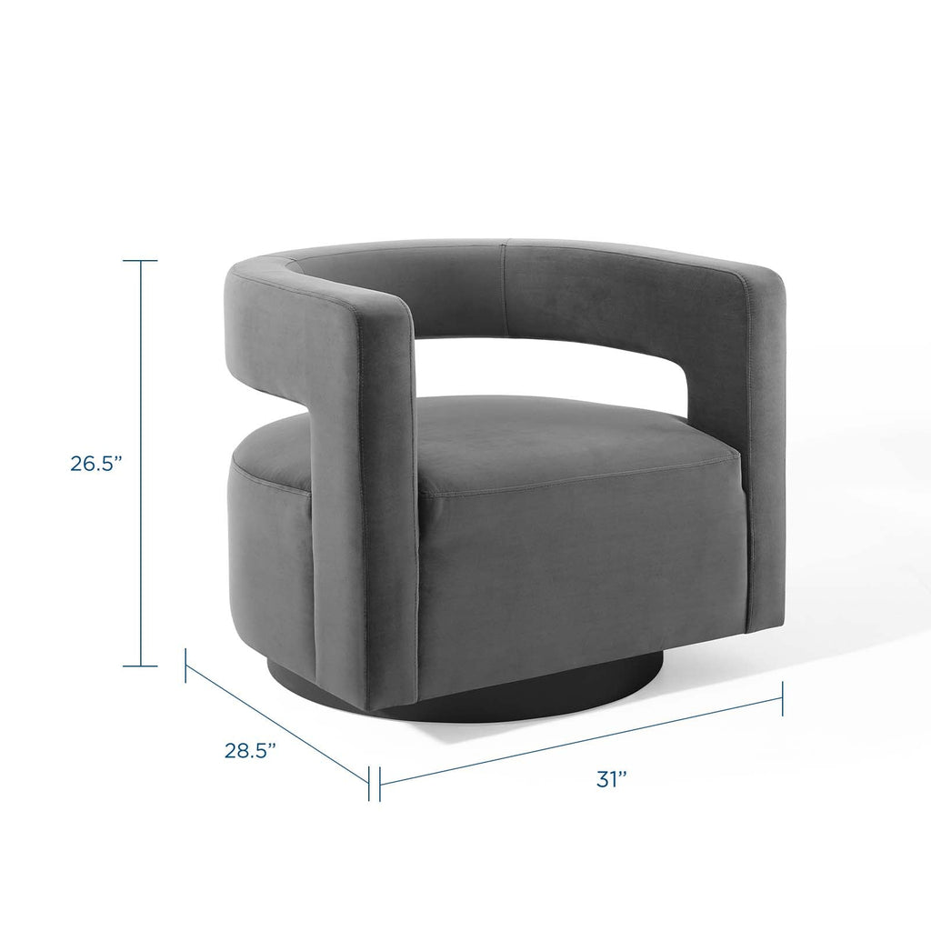 Spin Cutaway Performance Velvet Swivel Armchair by Modway