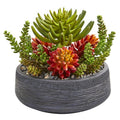 12"  Succulent Garden Artificial Plant in Bowl