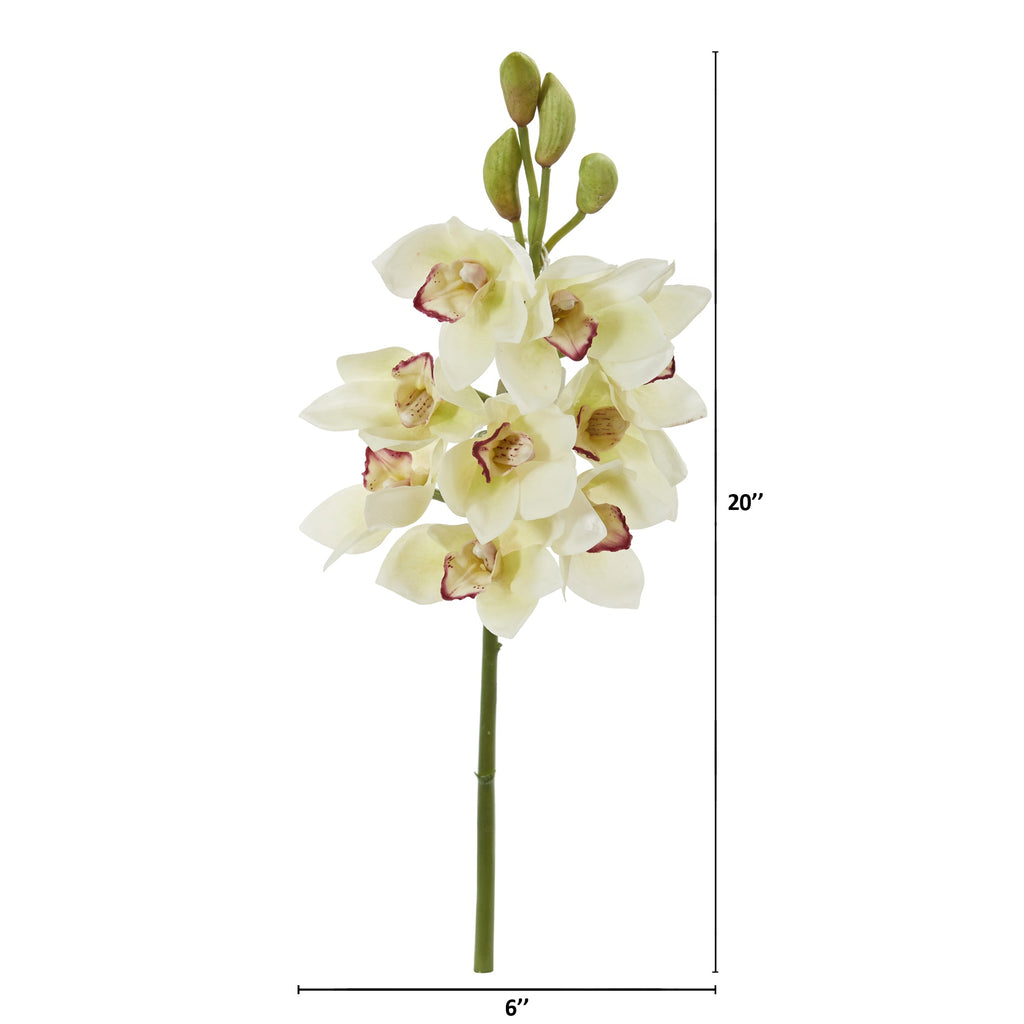 20" Cymbidium Orchid Artificial Flower (Set of 4)