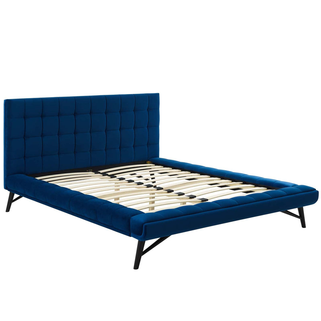 Julia Biscuit Tufted Performance Velvet Queen Platform Bed by Modway