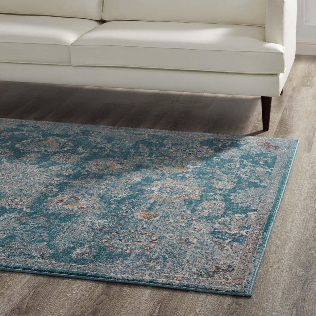 Cynara Distressed Floral Vintage Medallion 8x10 Area Rug by Modway