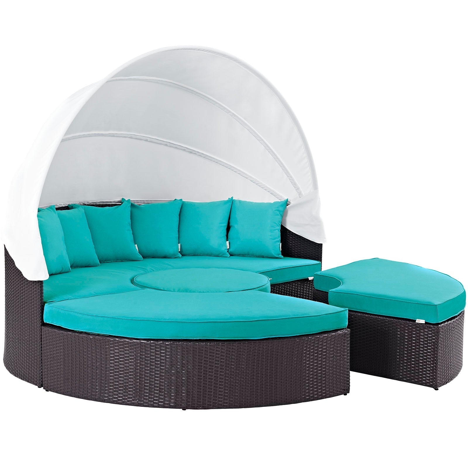 Convene Outdoor Patio Wicker Rattan Canopy Sectional Daybed by Modway