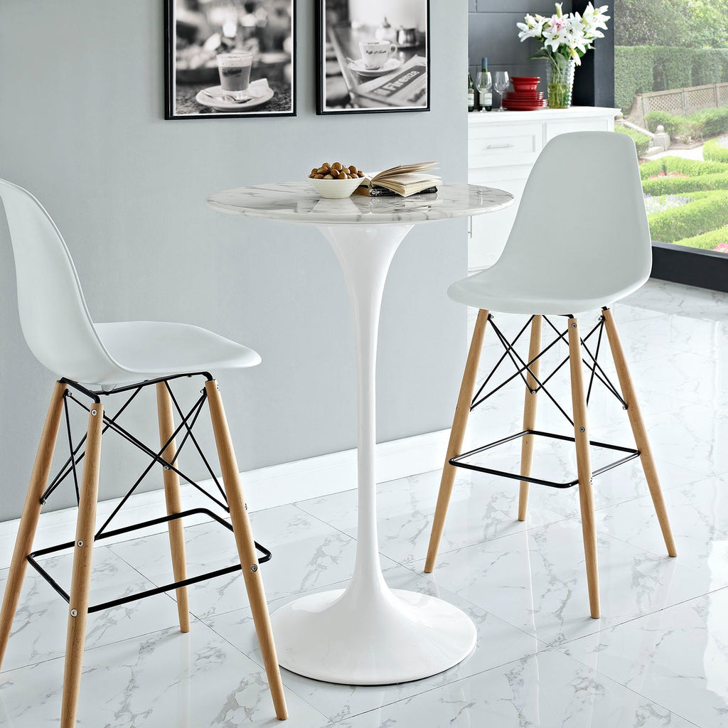 Lippa 28" Round Faux Marble Bar Table by Modway