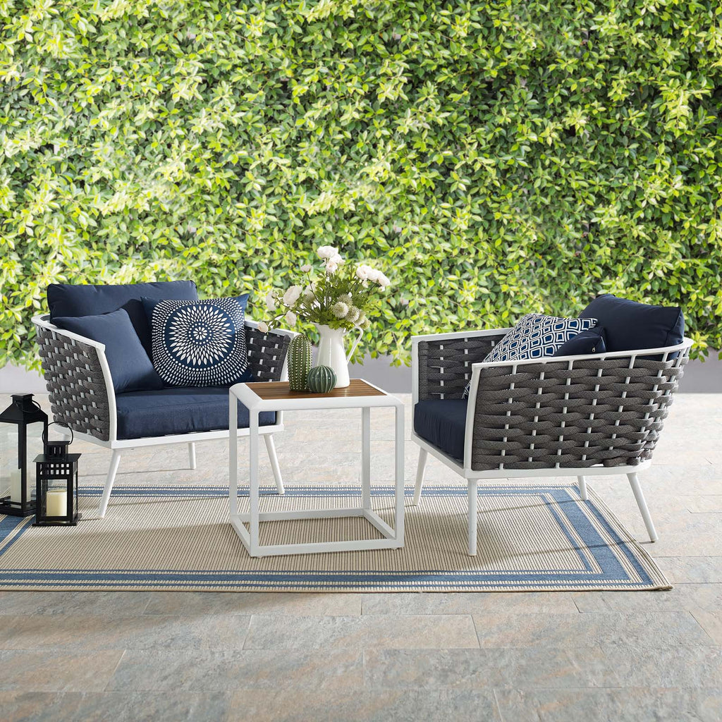Stance 3 Piece Outdoor Patio Aluminum Sectional Sofa Set by Modway