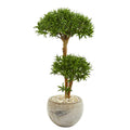 39"  Bonsai Styled Podocarpus Artificial Tree in Bowl Planter