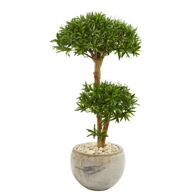 39"  Bonsai Styled Podocarpus Artificial Tree in Bowl Planter
