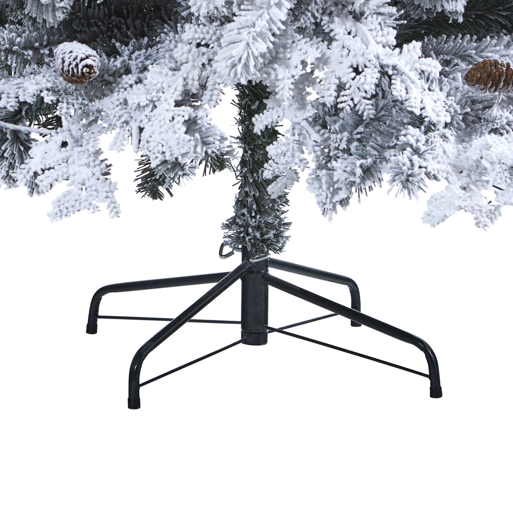 8' Flocked Montana Down Swept Spruce Artificial Christmas Tree