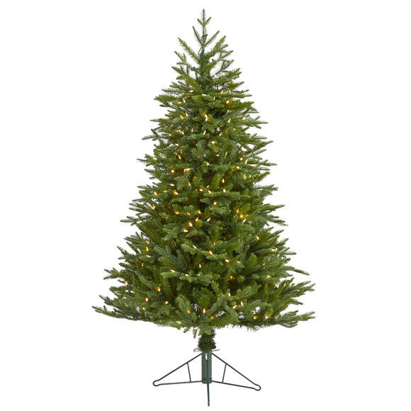 5' Cambridge Fir Artificial Christmas Tree with 300 Clear Warm LED Lights