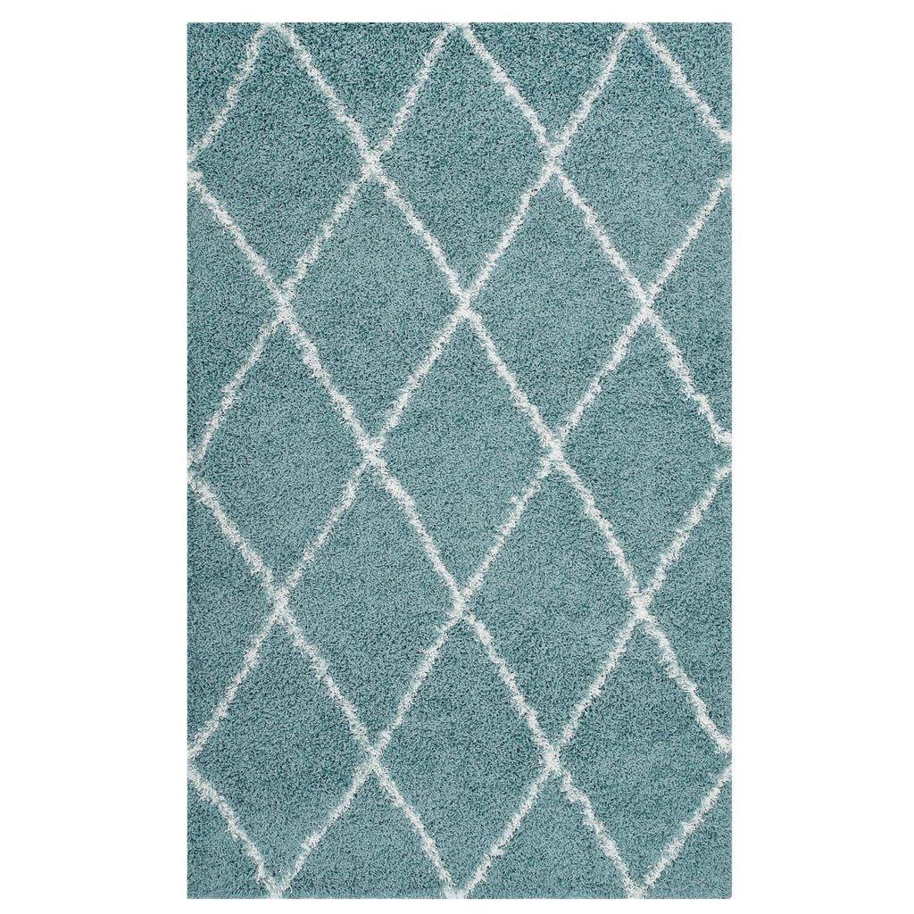 Toryn Diamond Lattice 5x8 Shag Area Rug by Modway